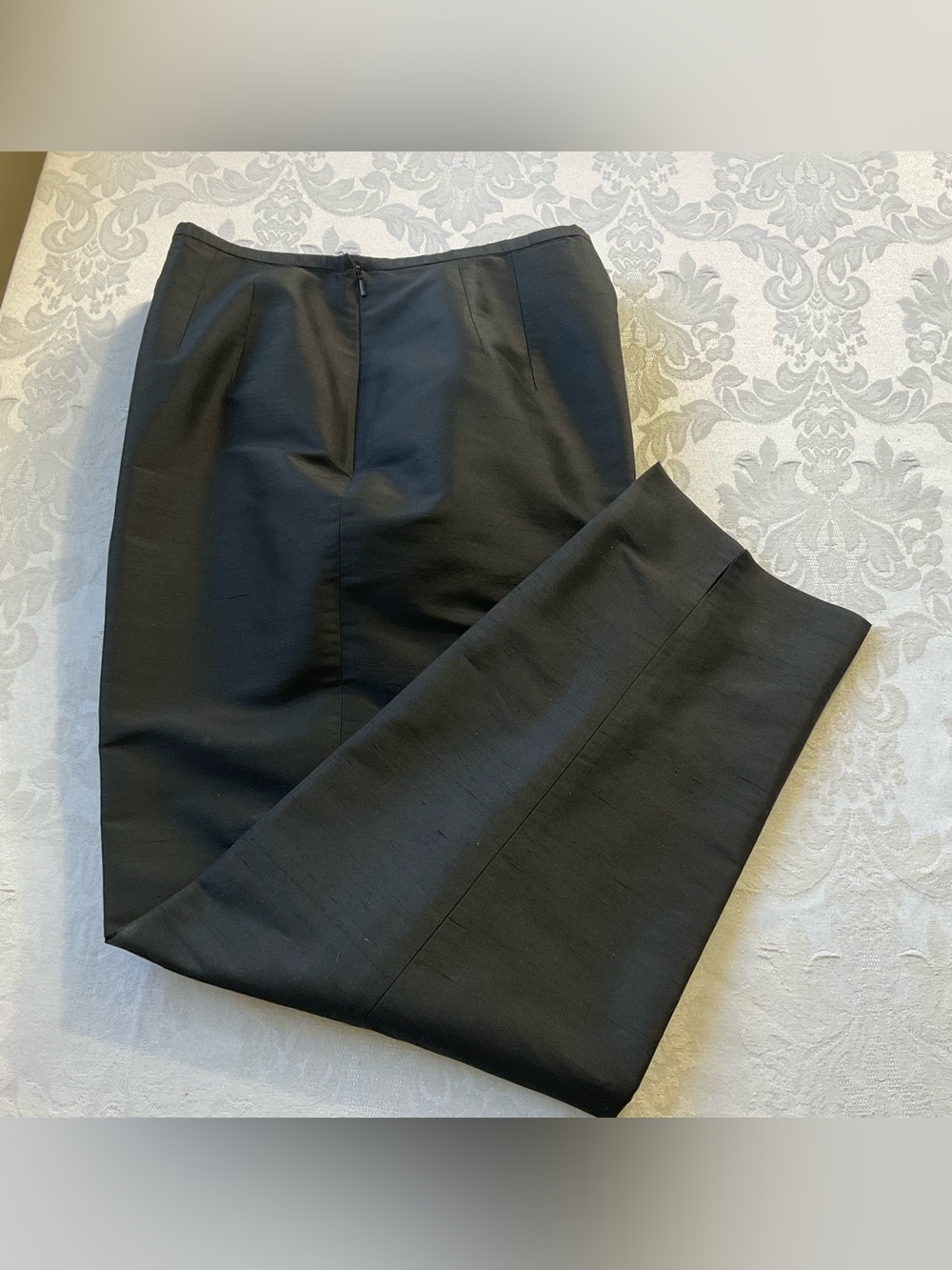 Vintage Talbots 100% Silk Dress Pants Size Petite 10 Black Minimalist Side Zip